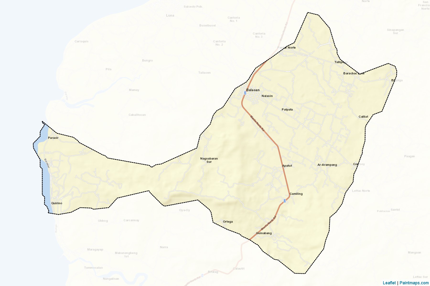 Muestras de recorte de mapas Balaoan (La Union)-2