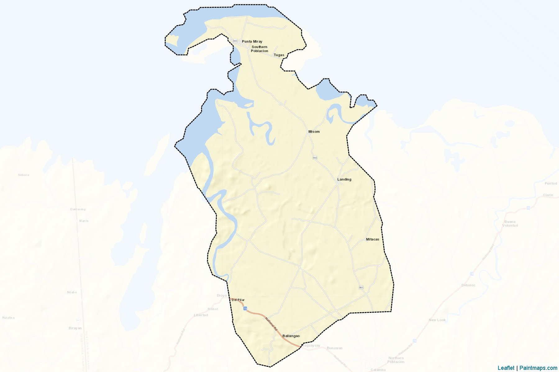 Muestras de recorte de mapas Baliangao (Misamis Occidental)-2