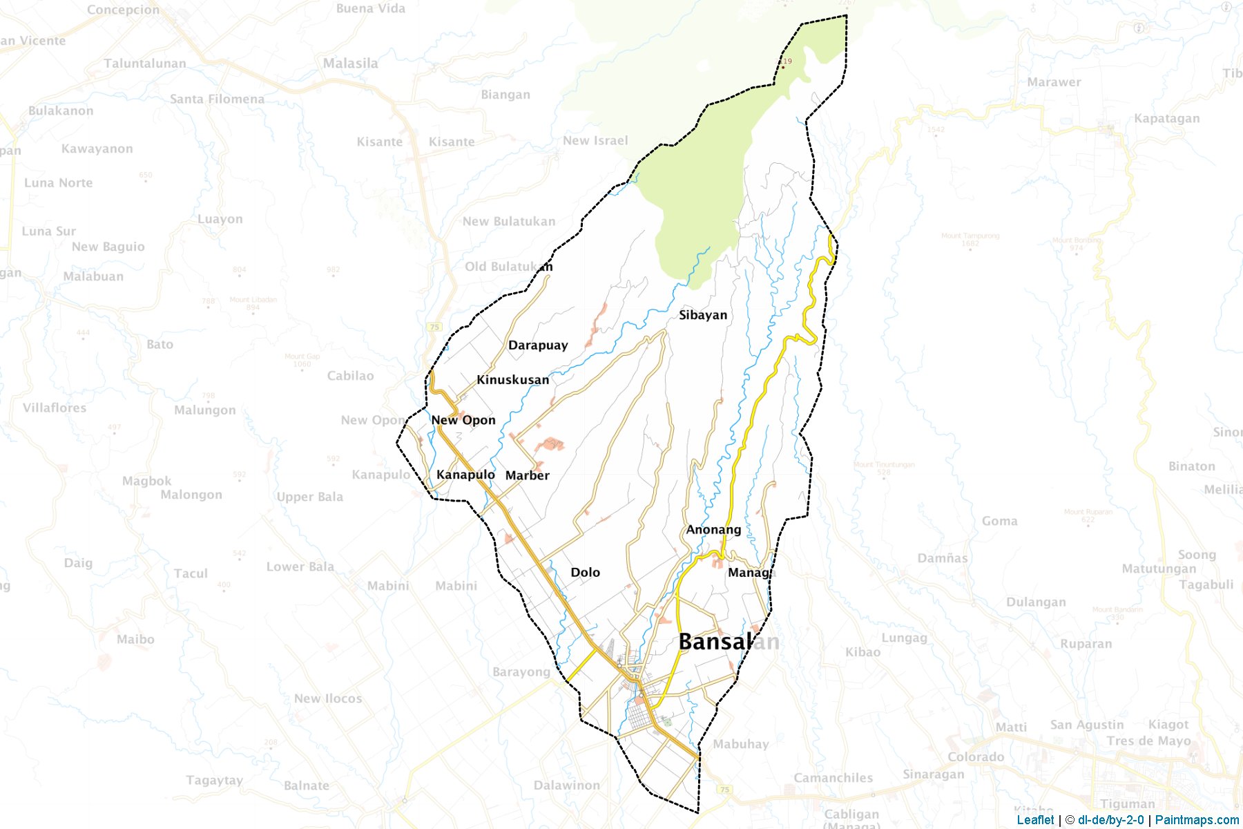 Muestras de recorte de mapas Bansalan (Davao del Sur)-1