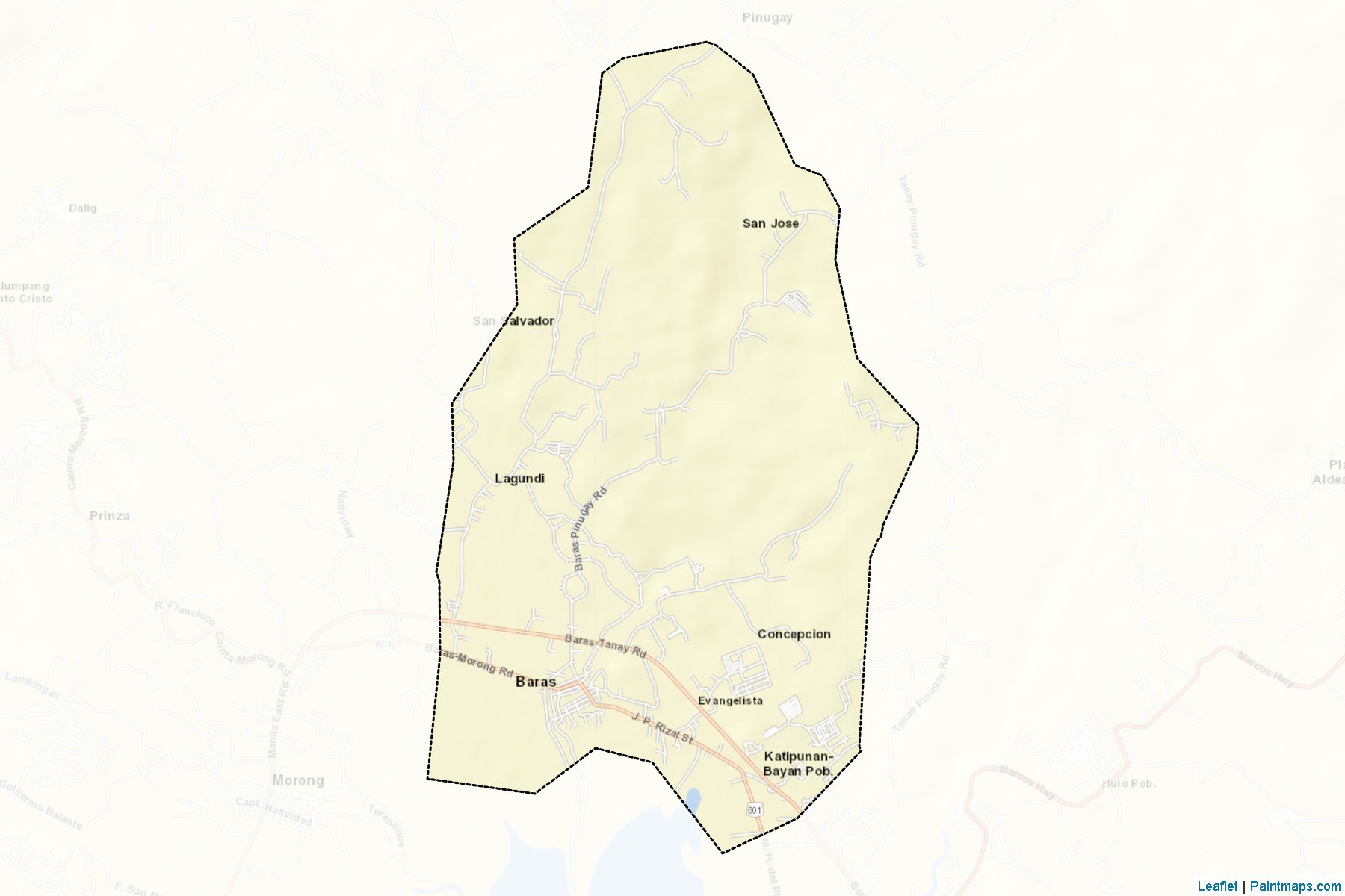 Muestras de recorte de mapas Baras (Rizal)-2