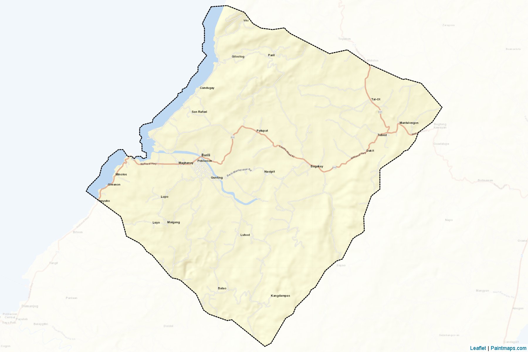 Muestras de recorte de mapas Barili (Cebu)-2