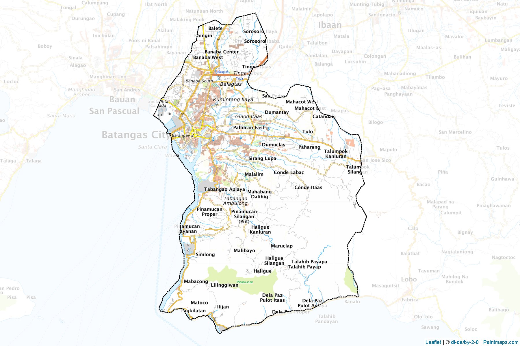 Muestras de recorte de mapas Batangas City (Batangas)-1