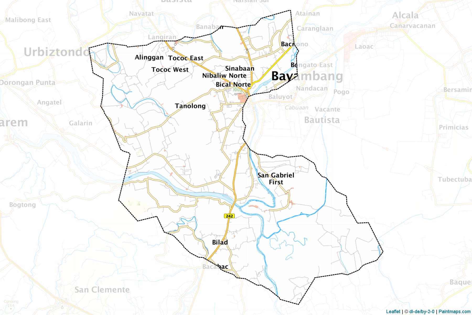 Muestras de recorte de mapas Bayambang (Pangasinan)-1