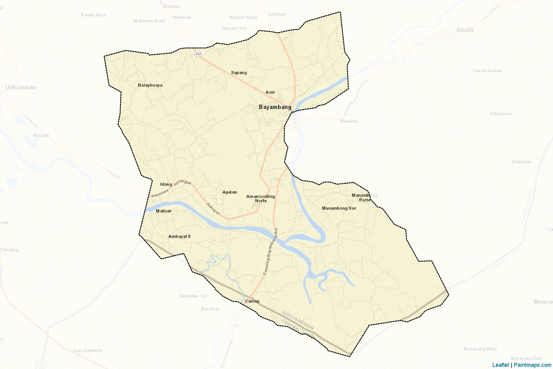 Muestras de recorte de mapas Bayambang (Pangasinan)-2