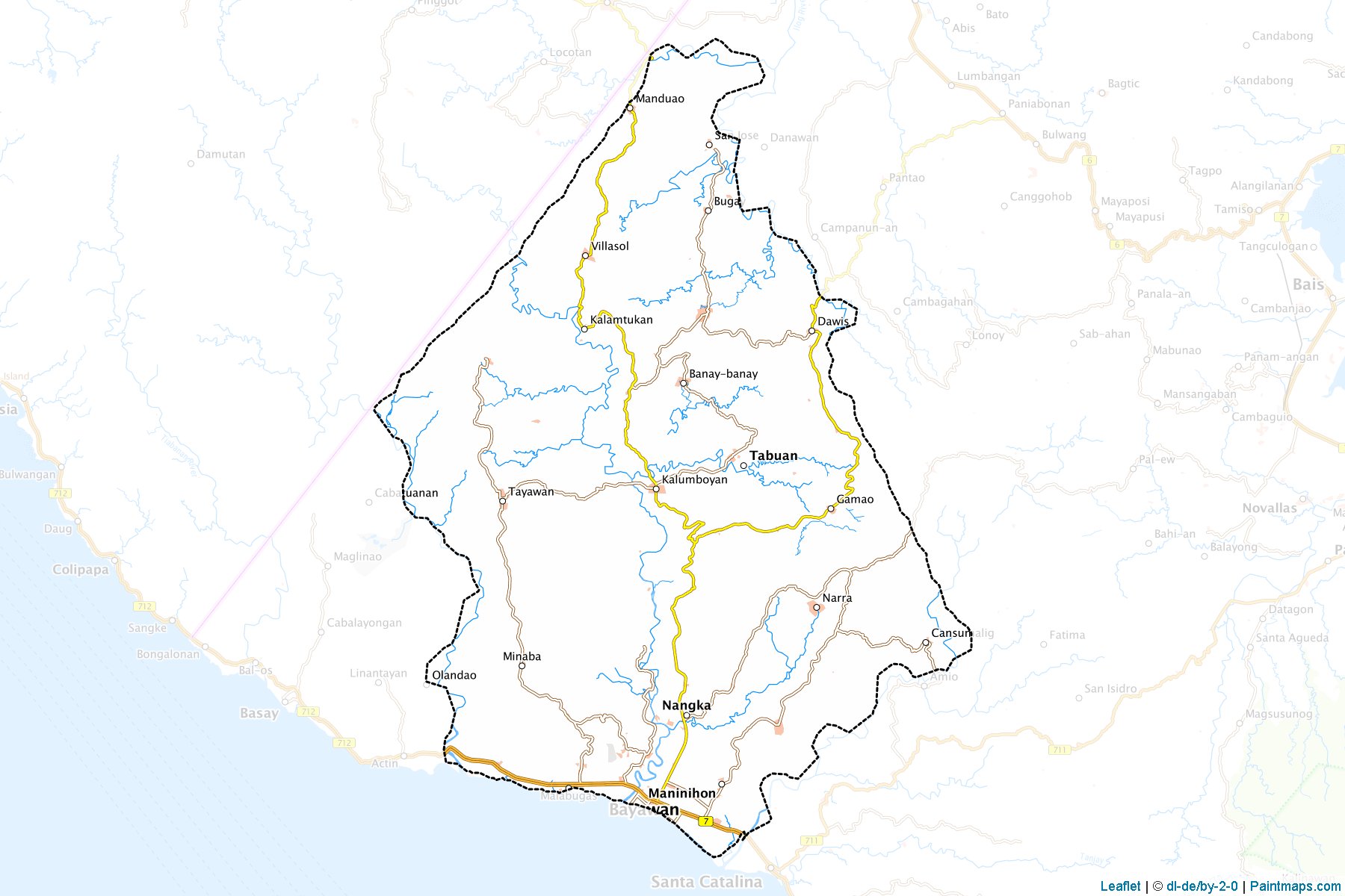 Muestras de recorte de mapas Bayawan (Negros Oriental)-1