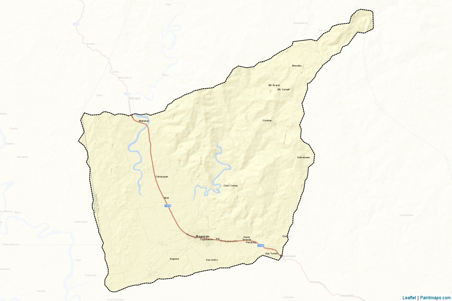 Muestras de recorte de mapas Bayugan (Agusan del Sur)-2