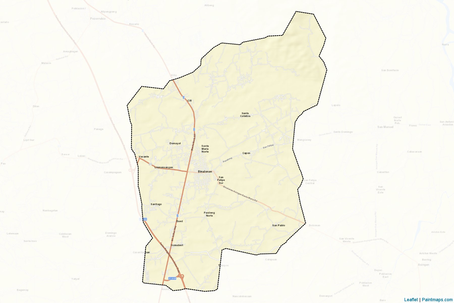 Muestras de recorte de mapas Binalonan (Pangasinan)-2