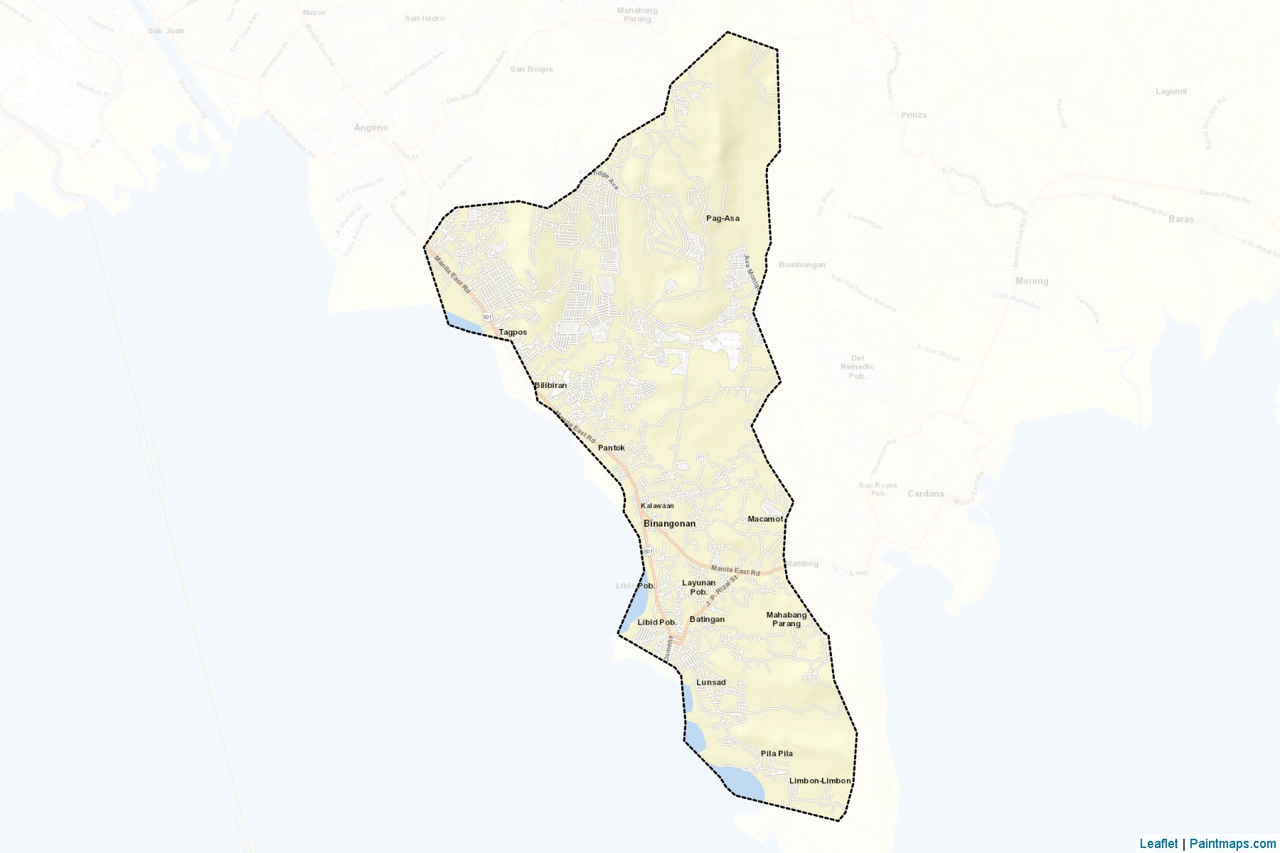 Muestras de recorte de mapas Binangonan (Rizal)-2