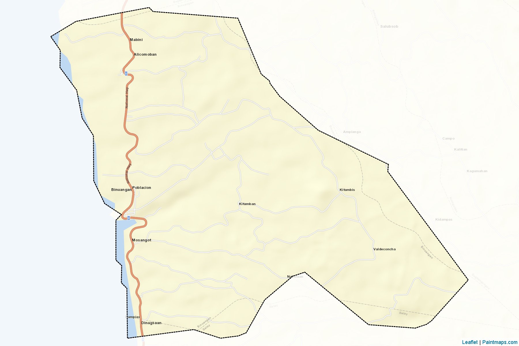 Muestras de recorte de mapas Binuangan (Misamis Oriental)-2