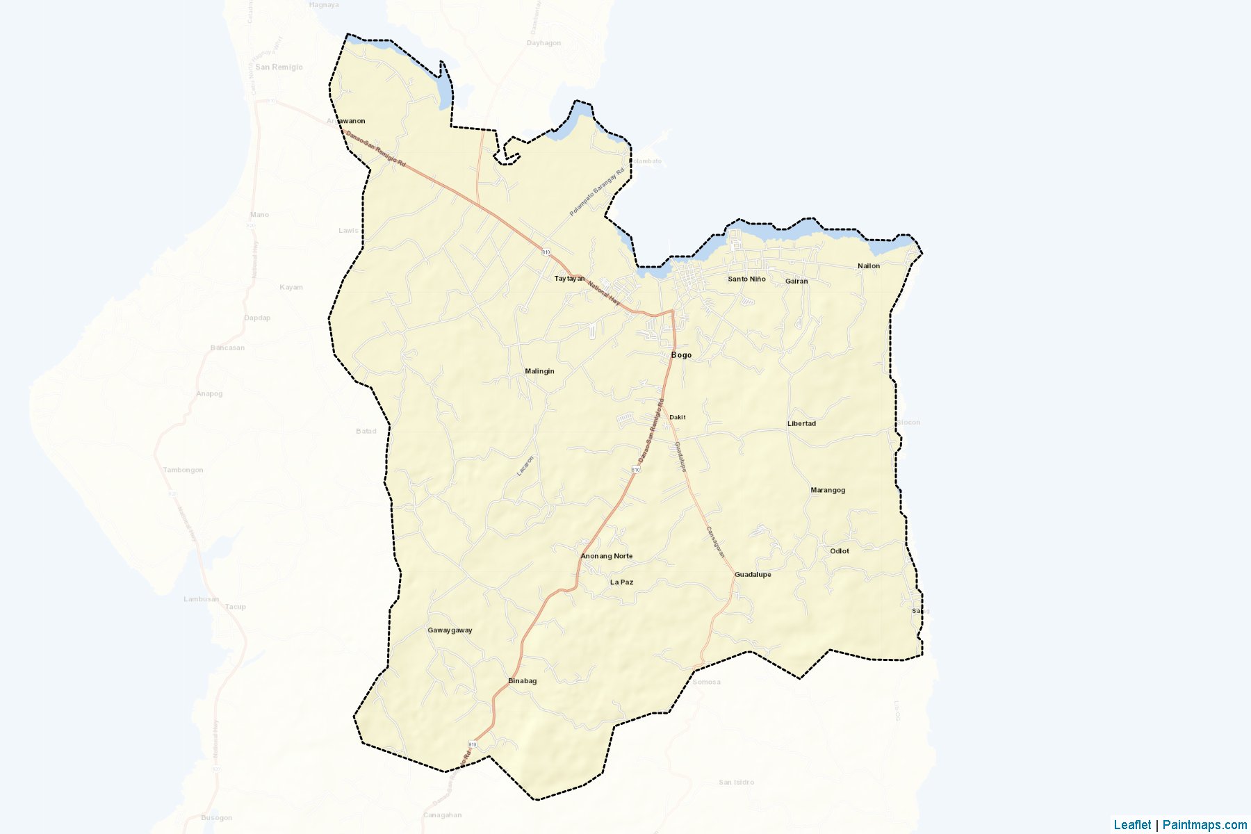 Muestras de recorte de mapas Bogo (Cebu)-2