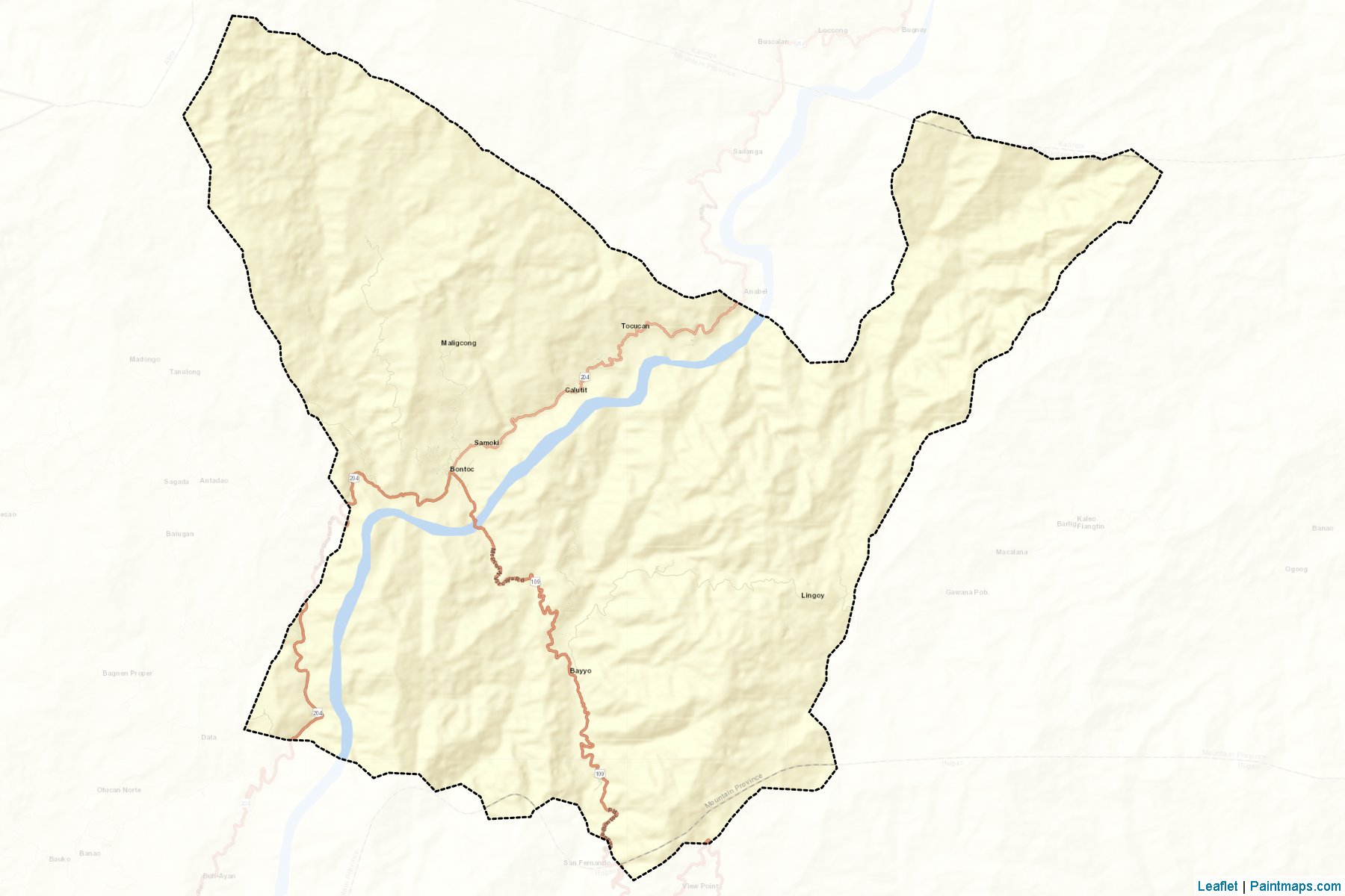 Muestras de recorte de mapas Bontoc (Mountain Province)-2