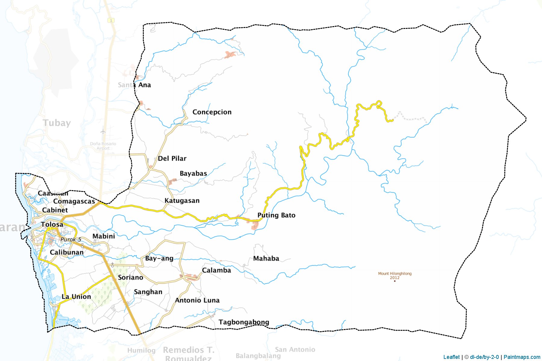 Muestras de recorte de mapas Cabadbaran (Agusan del Norte)-1