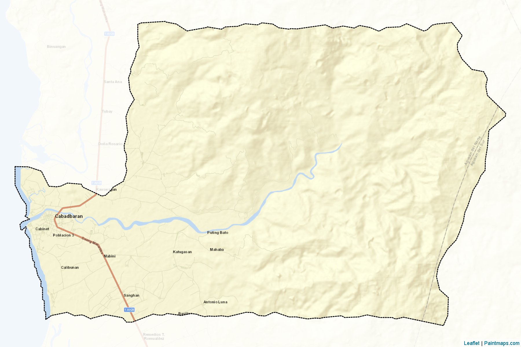 Muestras de recorte de mapas Cabadbaran (Agusan del Norte)-2