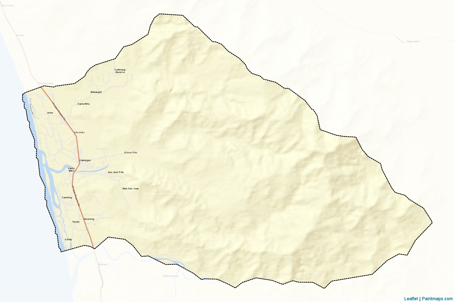 Muestras de recorte de mapas Cabangan (Zambales)-2