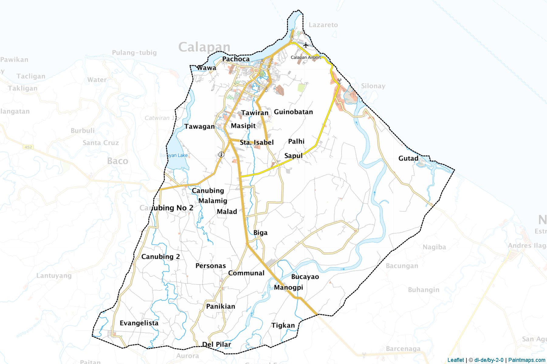 Muestras de recorte de mapas Calapan (Mindoro Oriental)-1