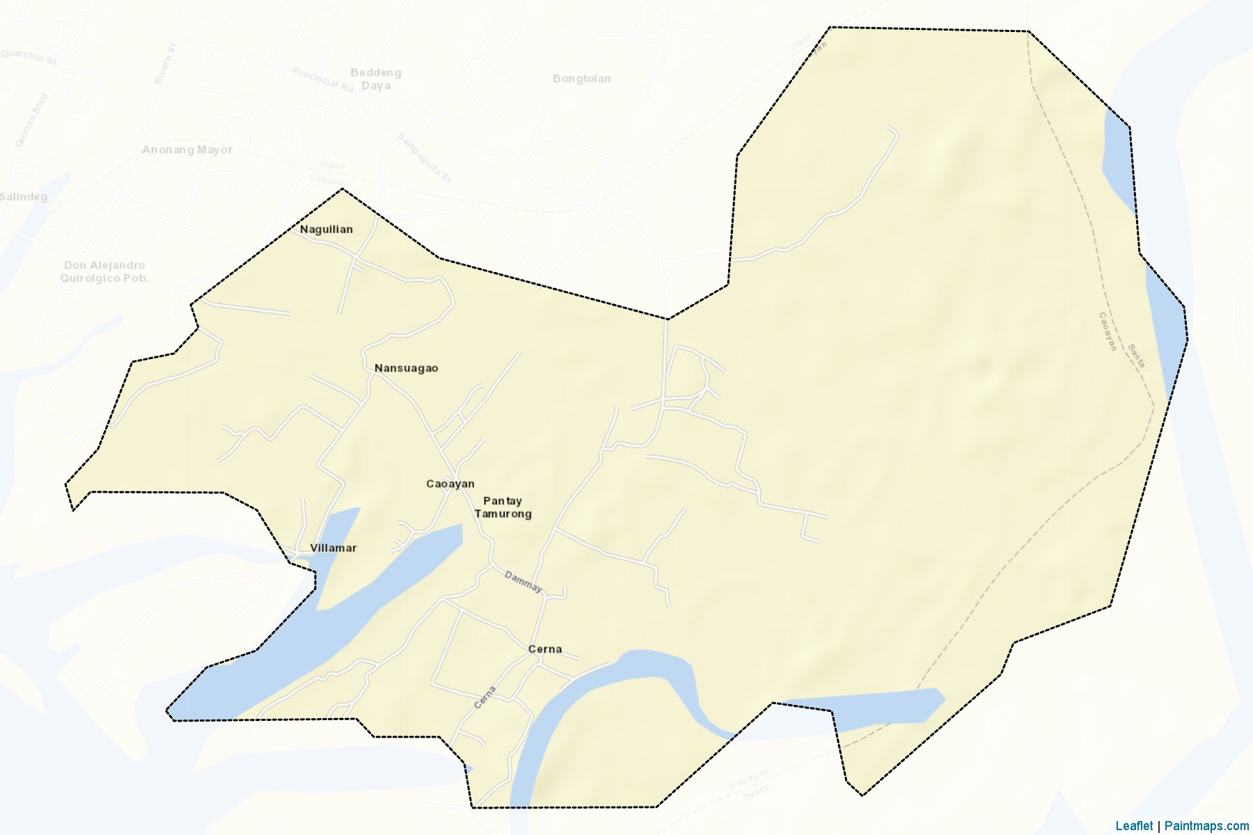 Muestras de recorte de mapas Caoayan (Ilocos Sur)-2