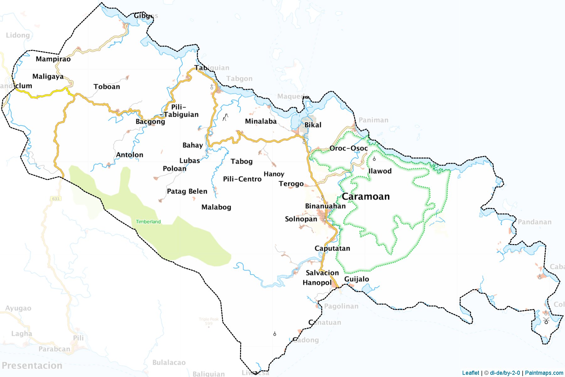 Muestras de recorte de mapas Caramoan (Camarines Sur)-1