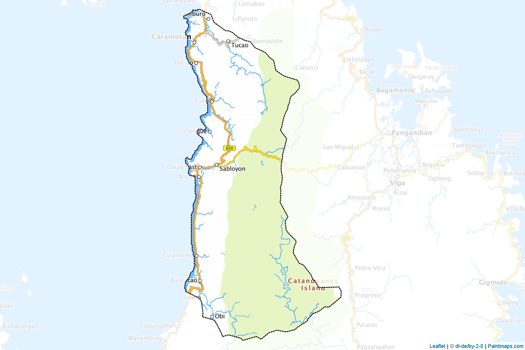 Muestras de recorte de mapas Caramoran (Catanduanes)-1