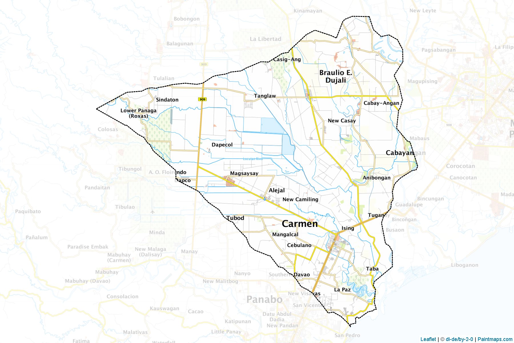 Muestras de recorte de mapas Carmen (Davao del Norte)-1