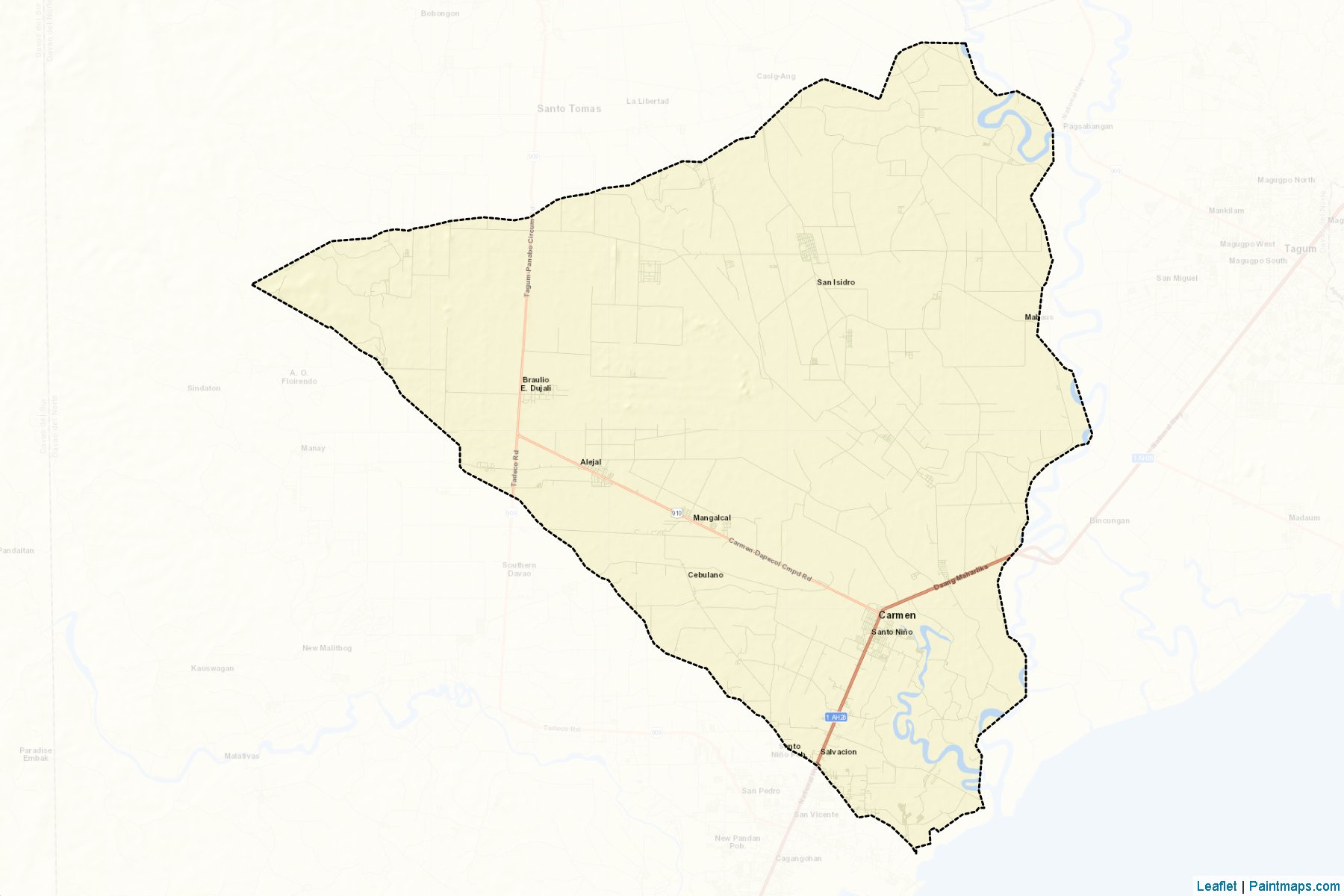 Muestras de recorte de mapas Carmen (Davao del Norte)-2