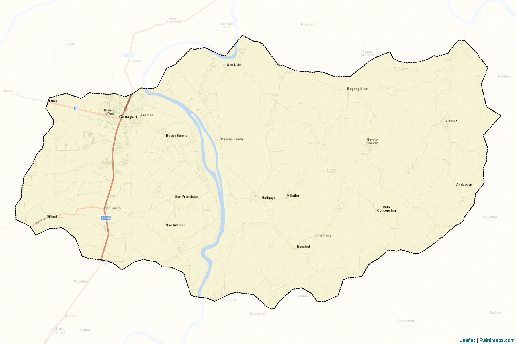 Muestras de recorte de mapas Cauayan (Isabela)-2