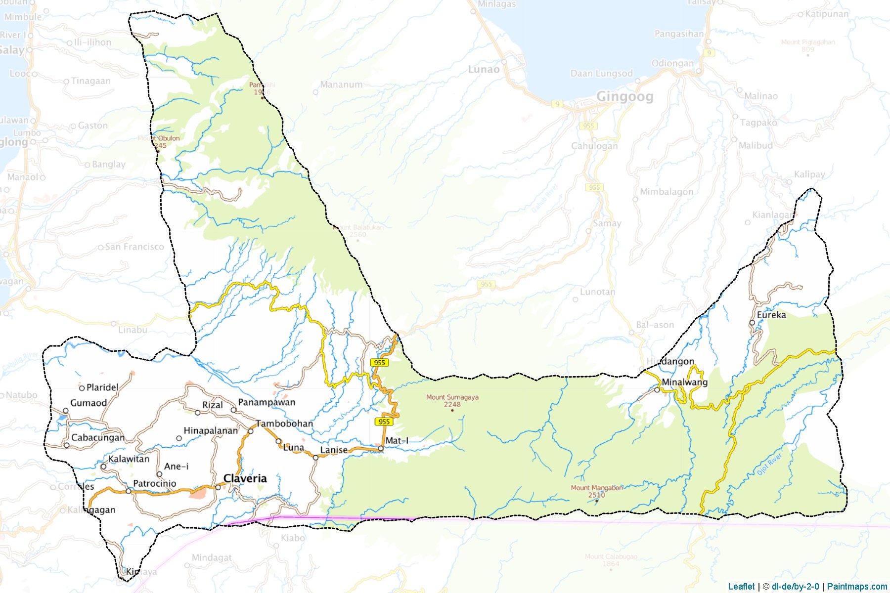 Muestras de recorte de mapas Claveria (Misamis Oriental)-1