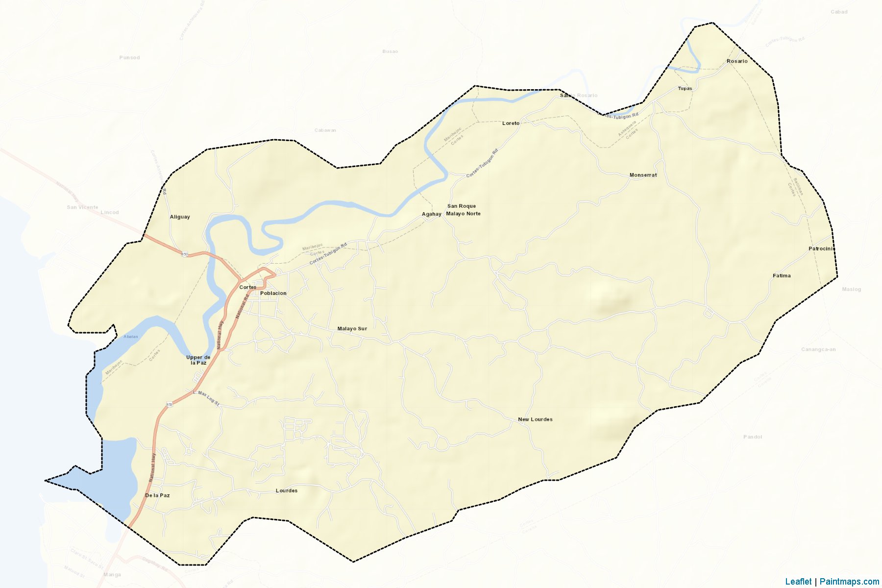 Muestras de recorte de mapas Cortes (Bohol)-2