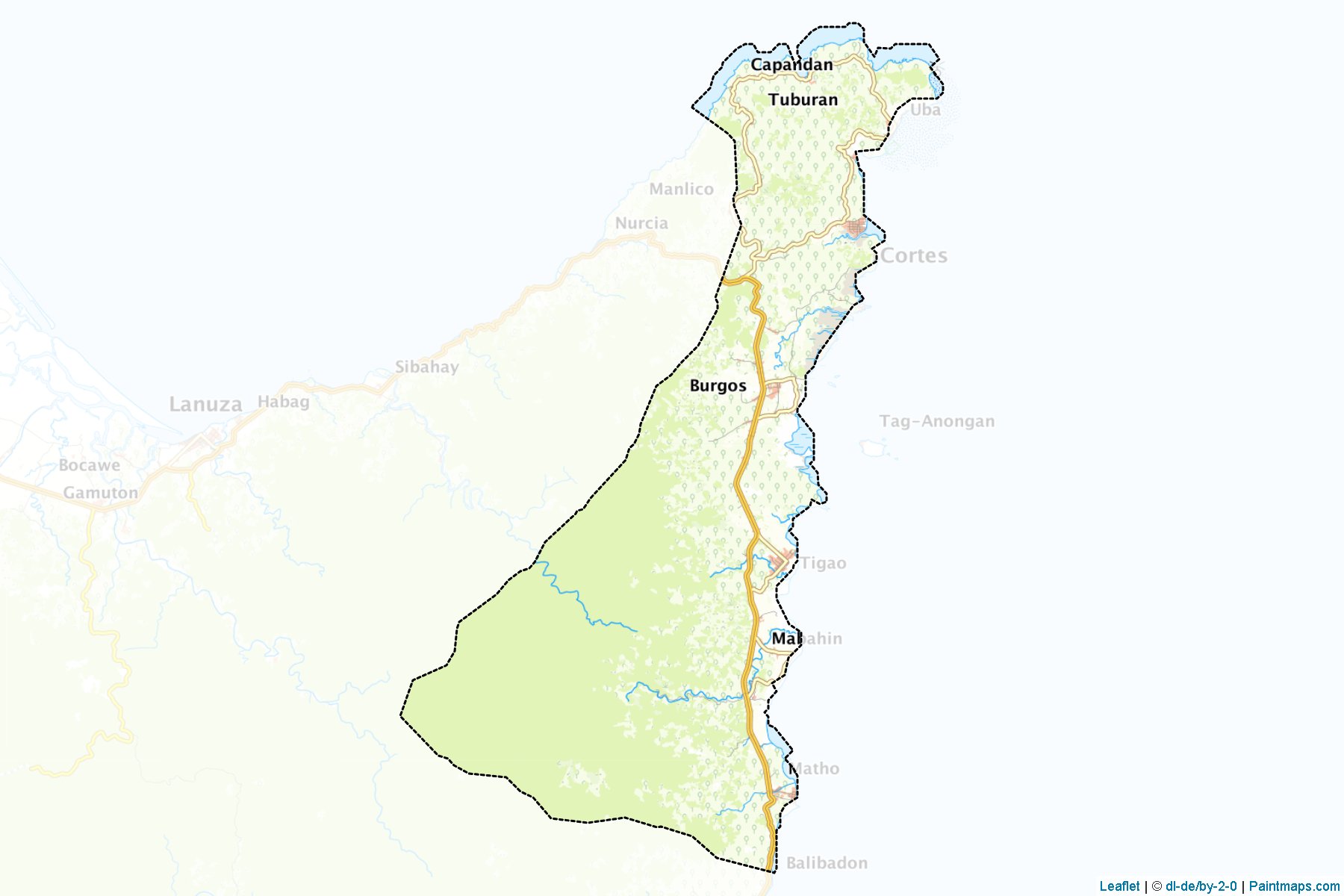 Muestras de recorte de mapas Cortes (Surigao del Sur)-1