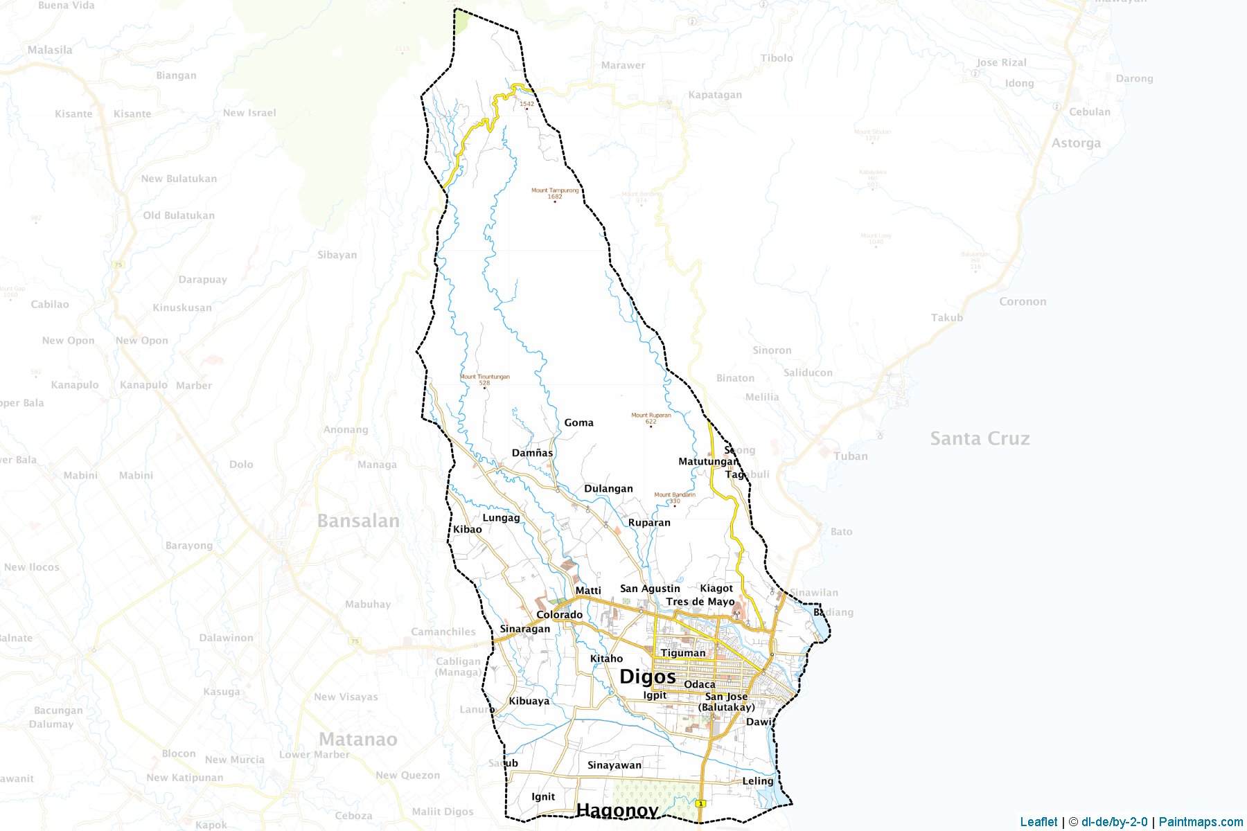 Muestras de recorte de mapas Digos (Davao del Sur)-1