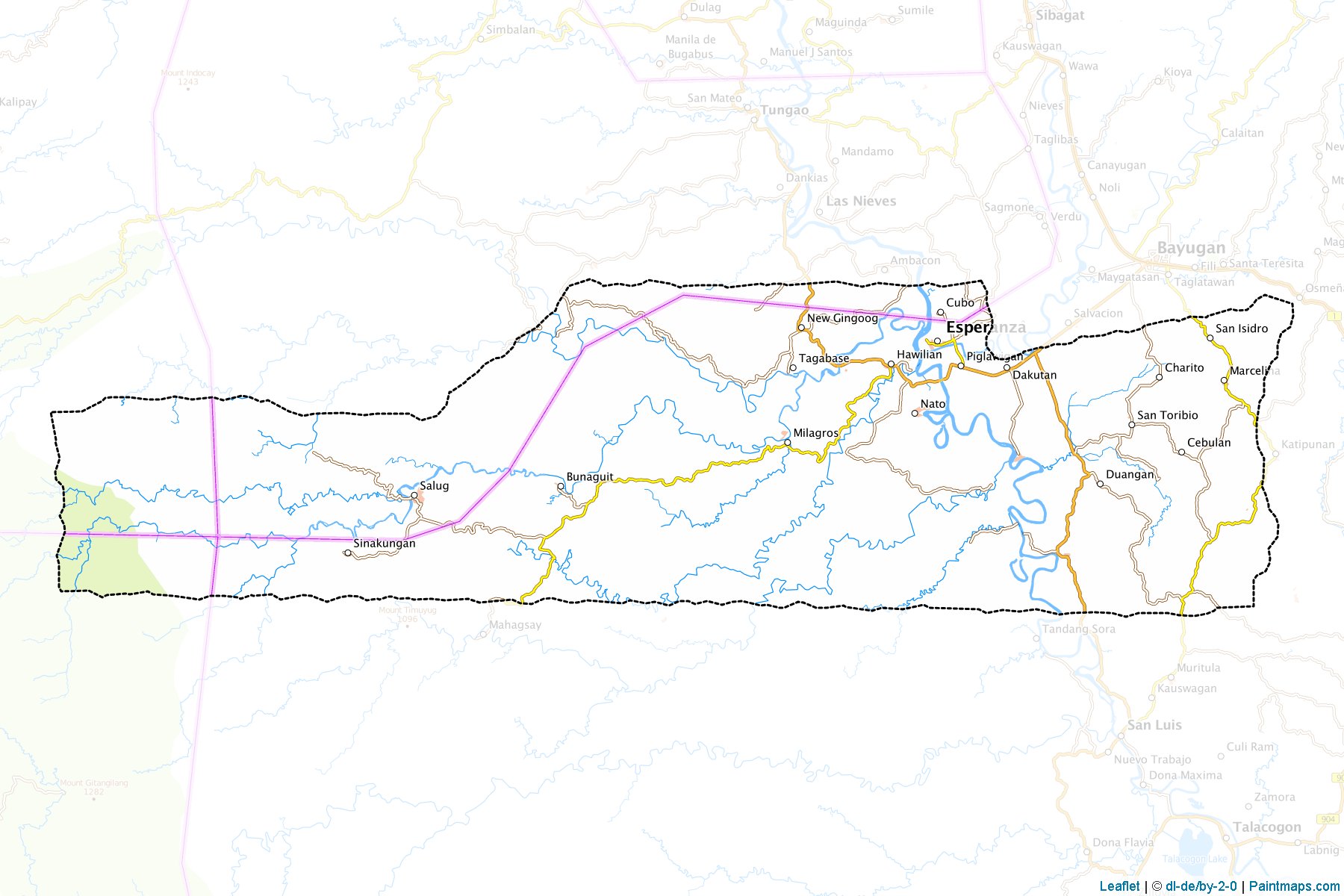 Muestras de recorte de mapas Esperanza (Agusan del Sur)-1