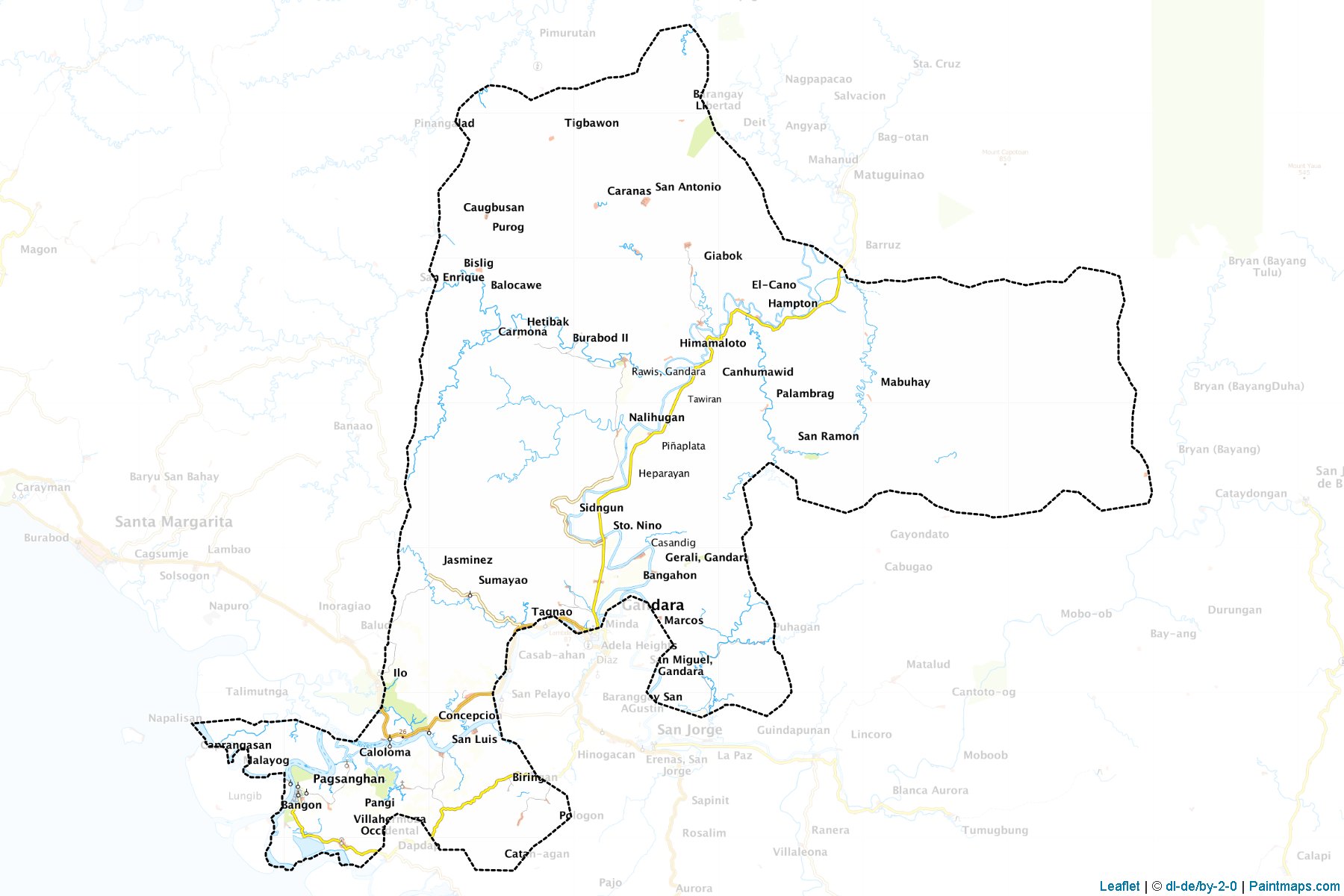 Muestras de recorte de mapas Gandara (Samar)-1