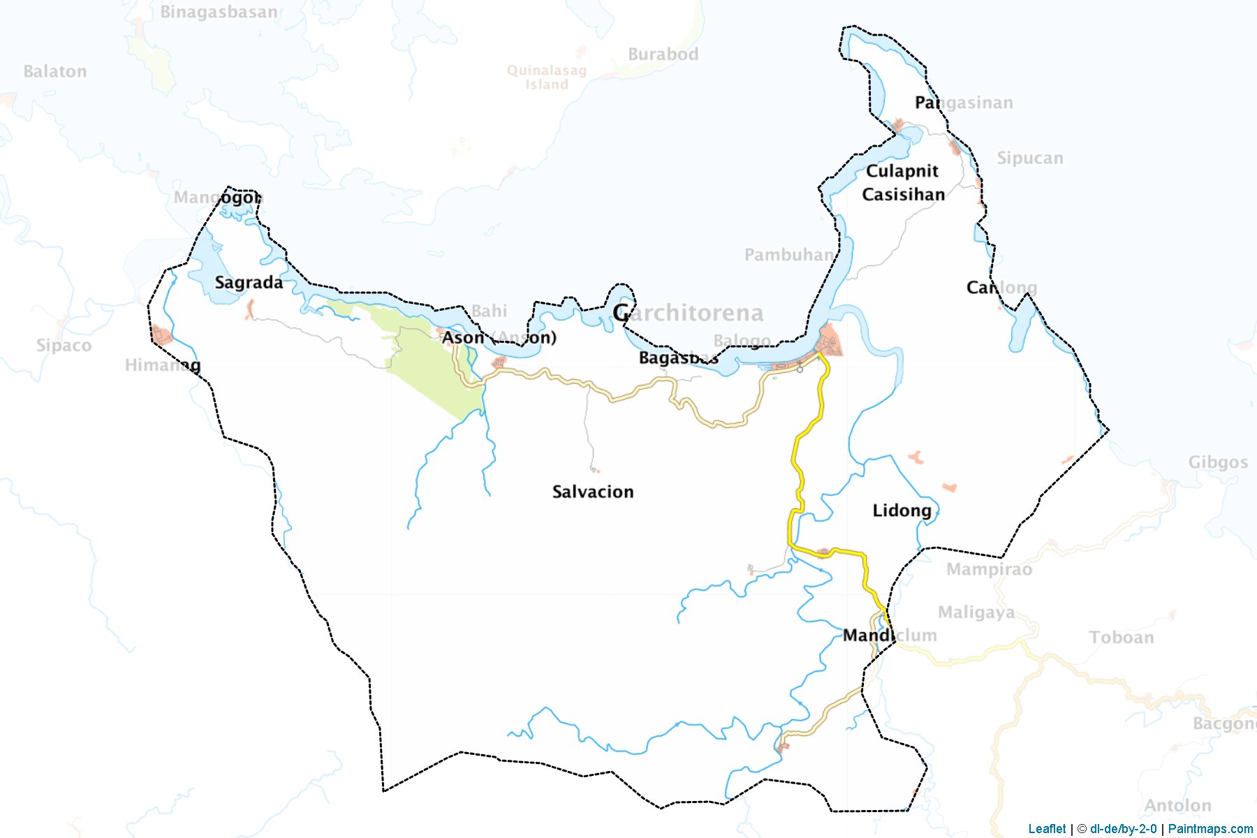 Muestras de recorte de mapas Garchitorena (Camarines Sur)-1