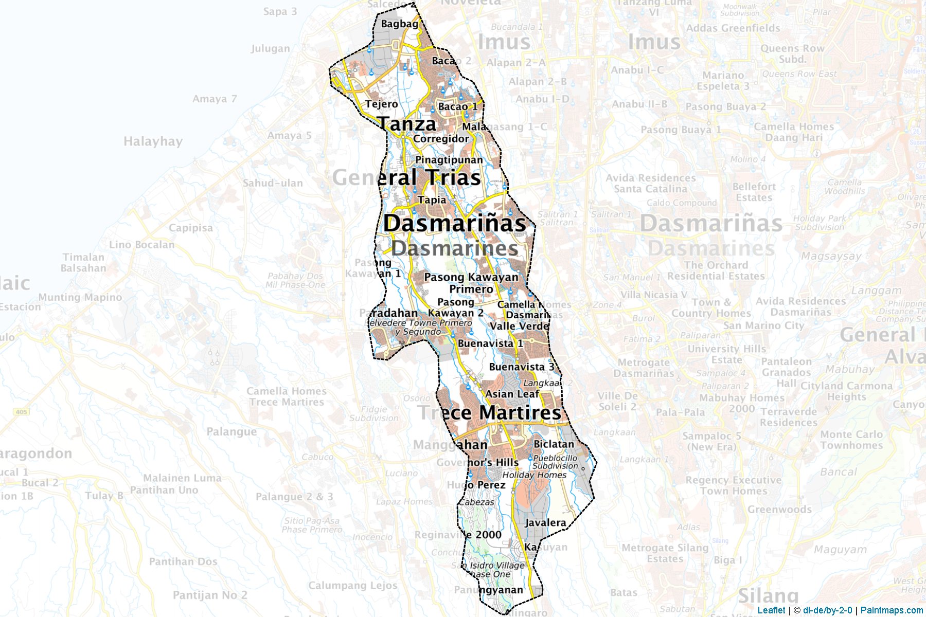 Muestras de recorte de mapas General Trias (Cavite)-1