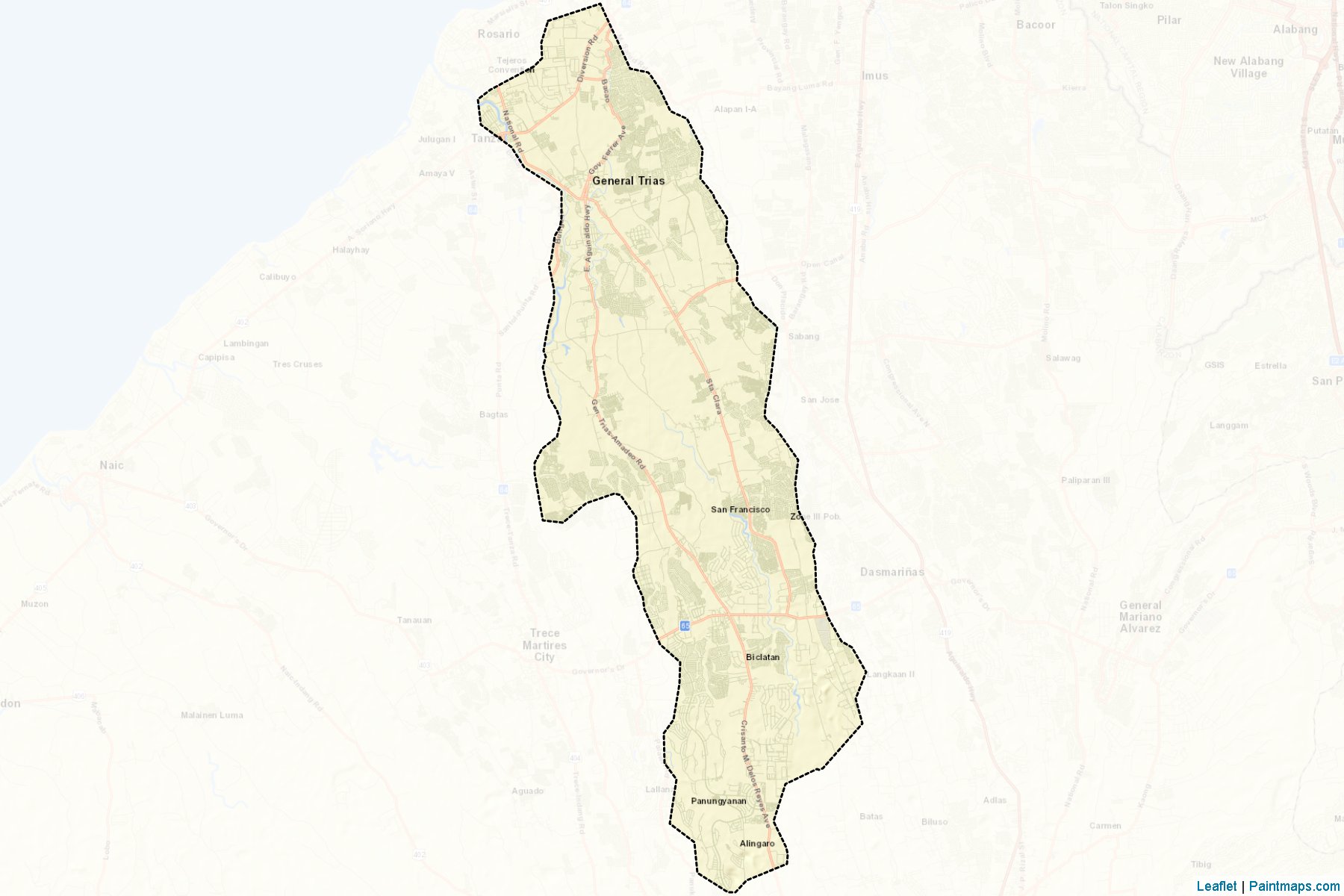 Muestras de recorte de mapas General Trias (Cavite)-2