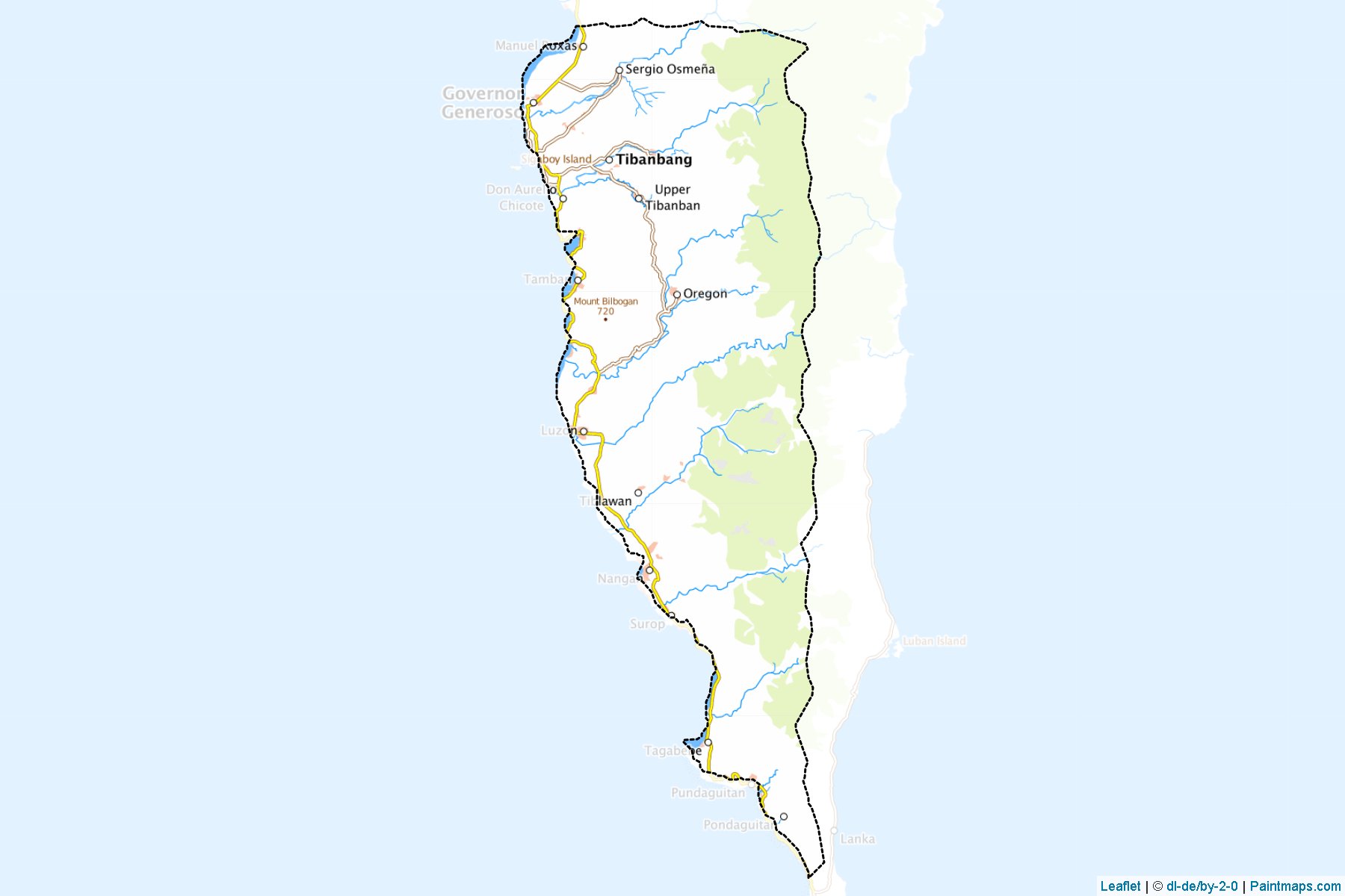 Muestras de recorte de mapas Governor Generoso (Davao Oriental)-1