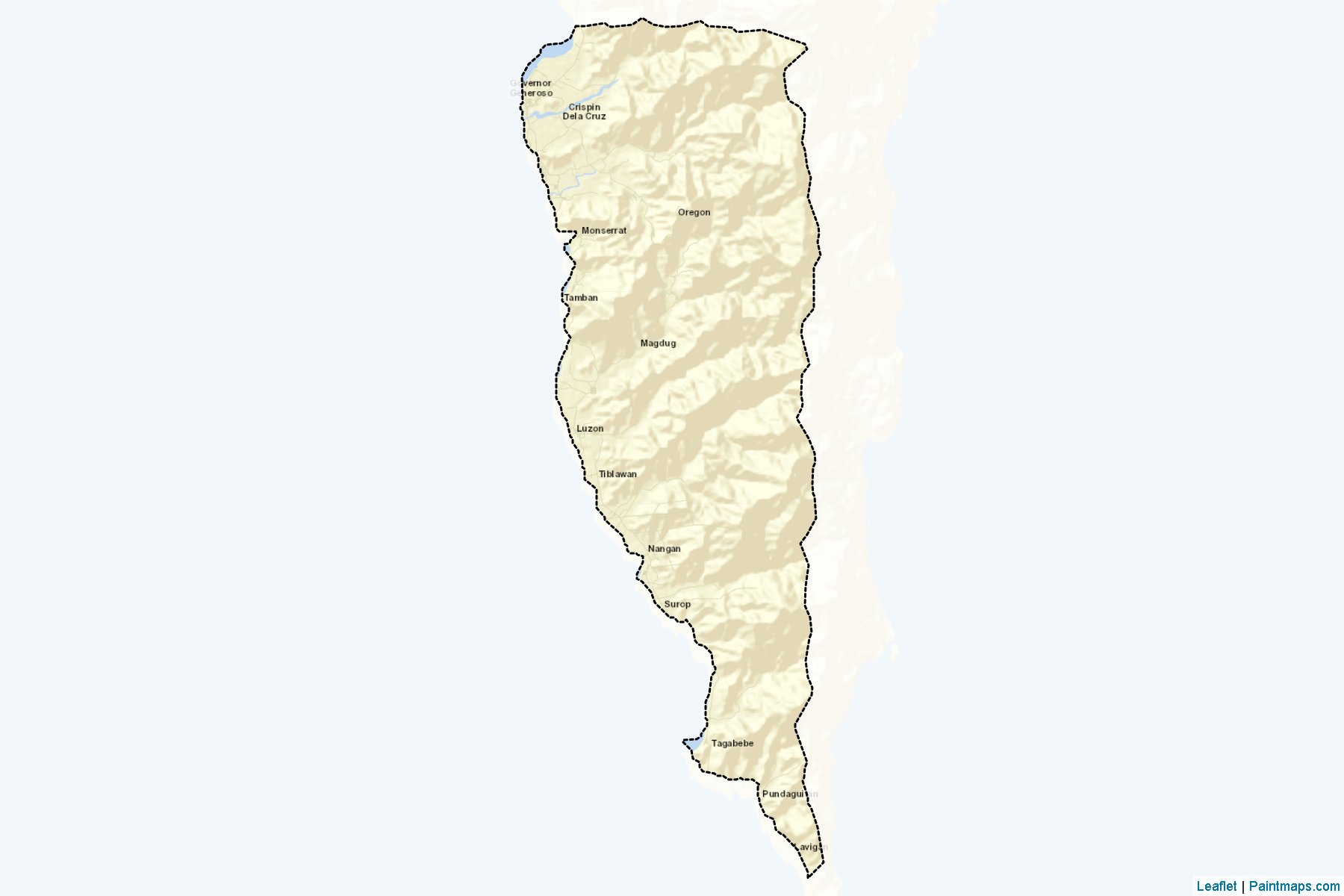 Muestras de recorte de mapas Governor Generoso (Davao Oriental)-2