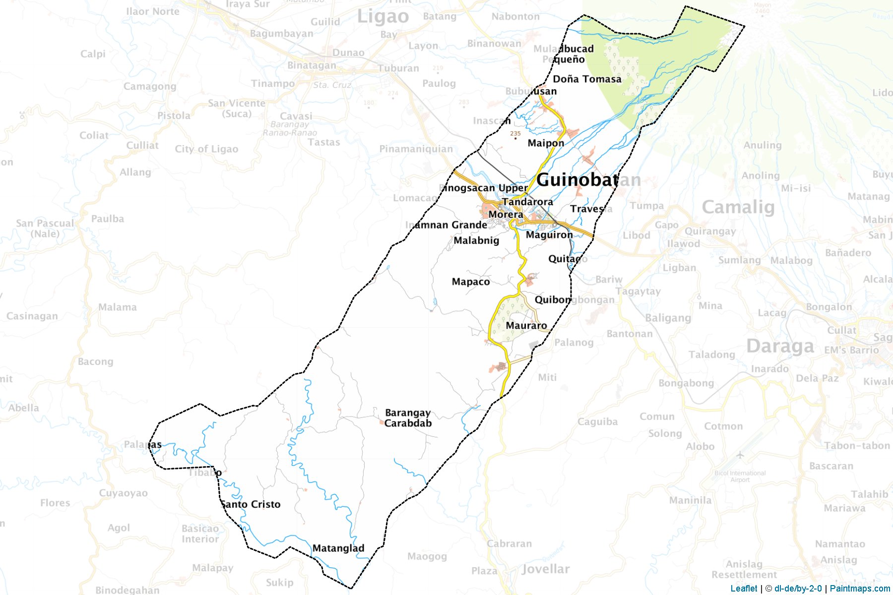 Muestras de recorte de mapas Guinobatan (Albay)-1