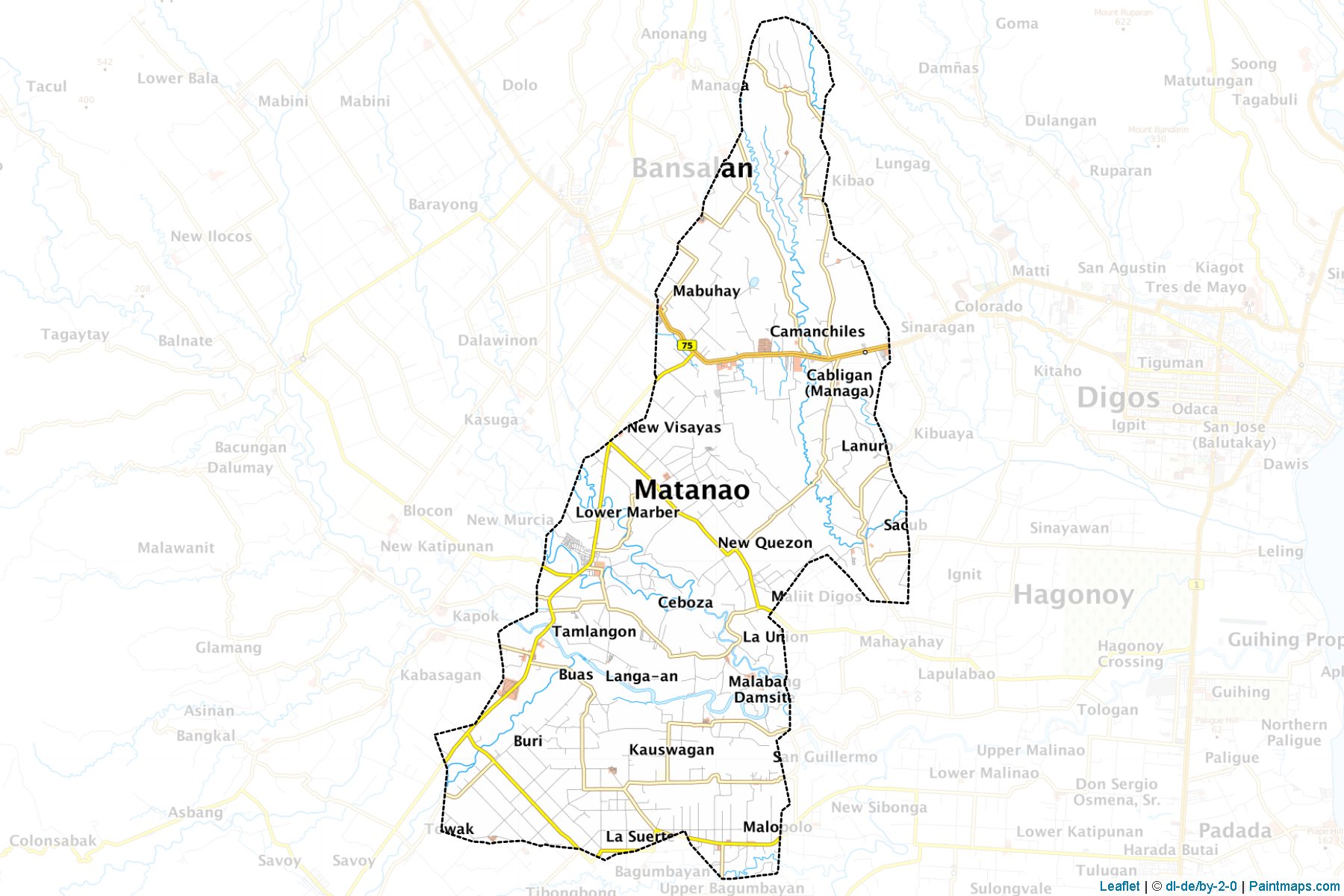 Muestras de recorte de mapas Hagonoy (Davao del Sur)-1