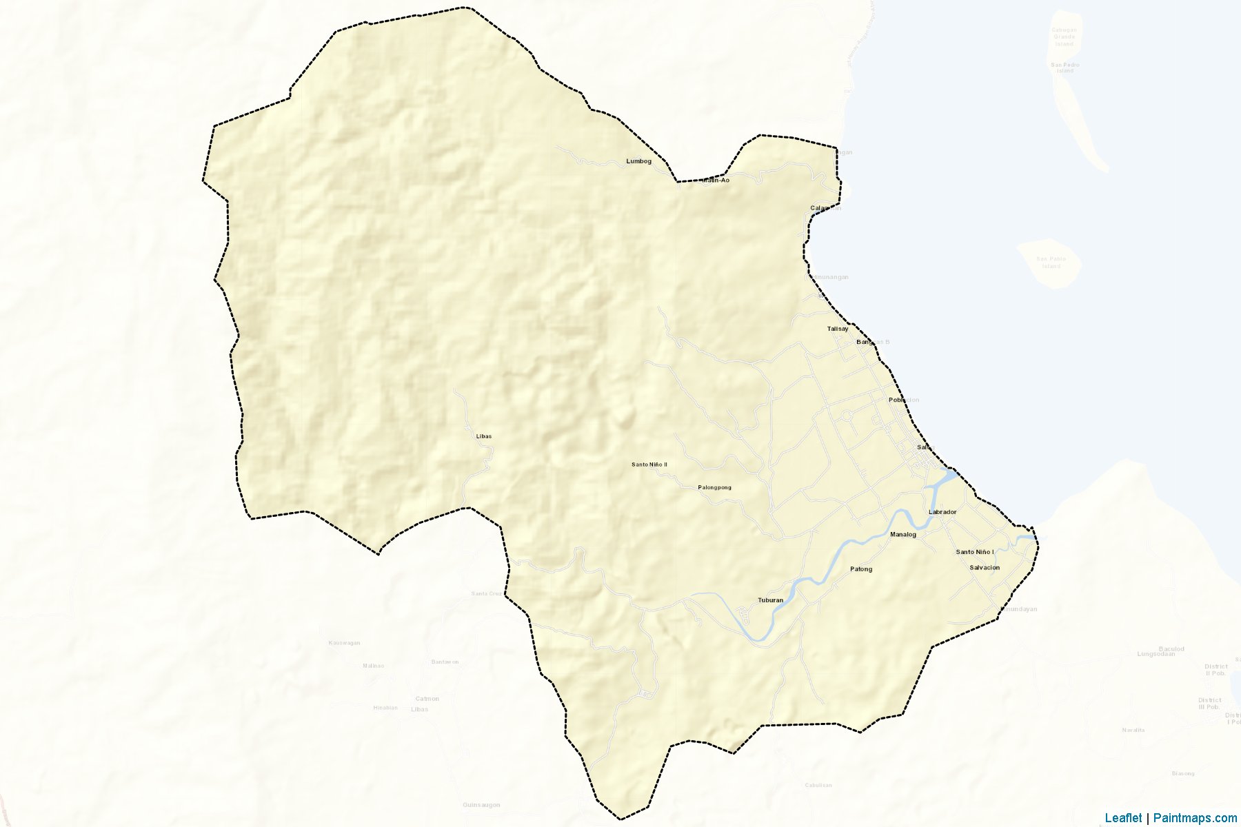 Muestras de recorte de mapas Hinunangan (Southern Leyte)-2