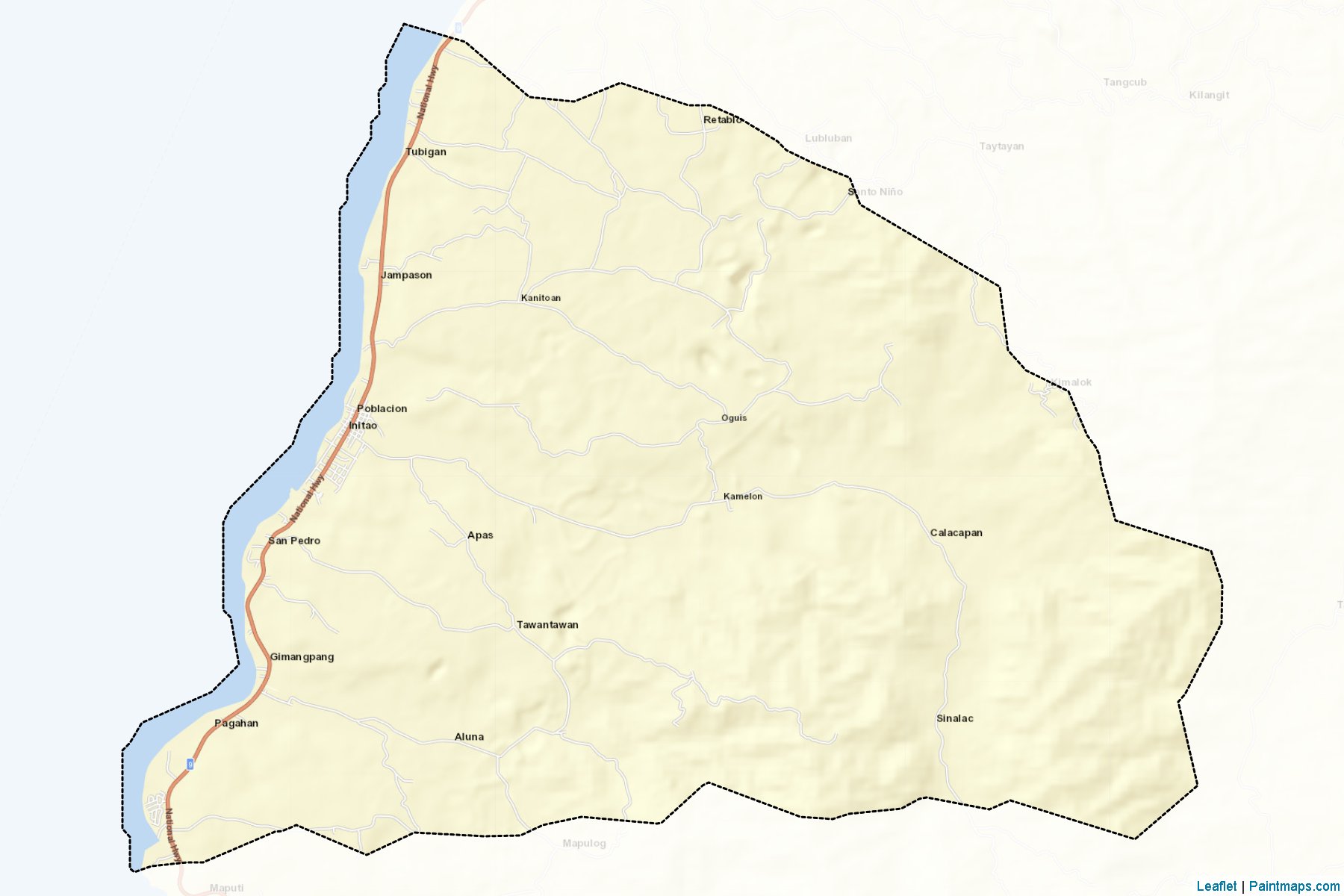 Muestras de recorte de mapas Initao (Misamis Oriental)-2