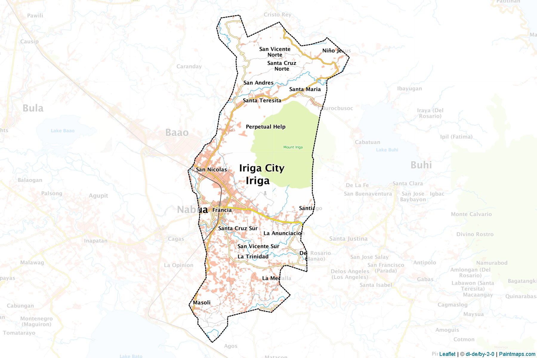 Border cropping samples for Iriga City map.