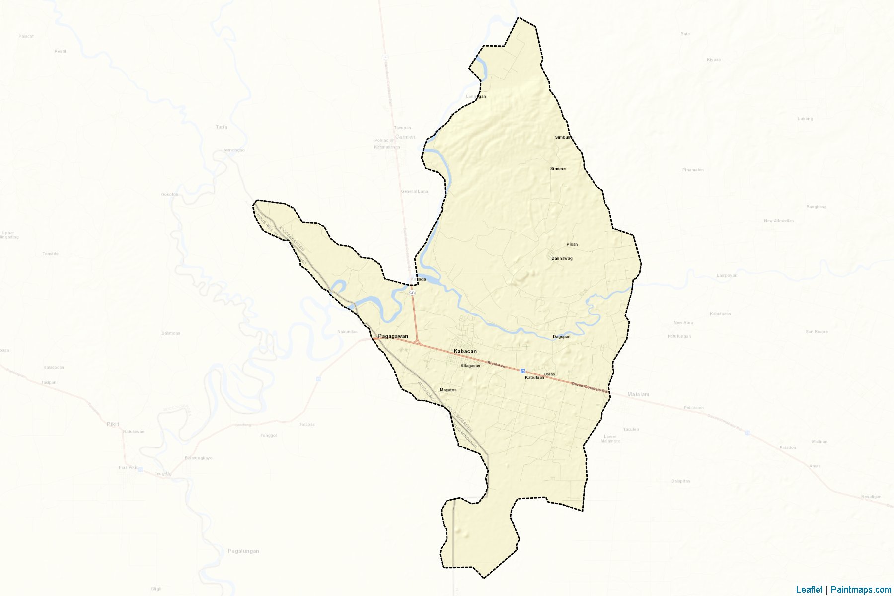 Muestras de recorte de mapas Kabacan (North Cotabato)-2