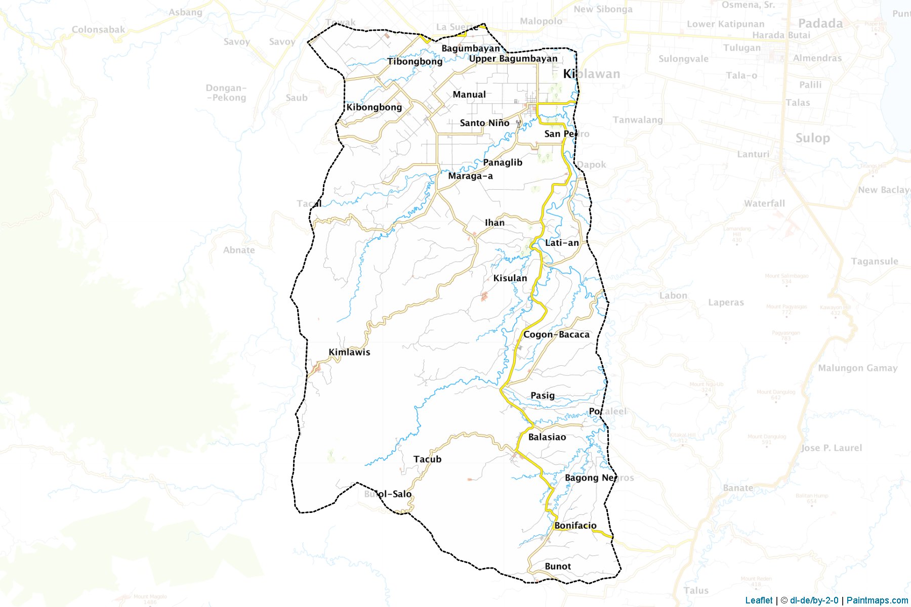 Muestras de recorte de mapas Kiblawan (Davao del Sur)-1