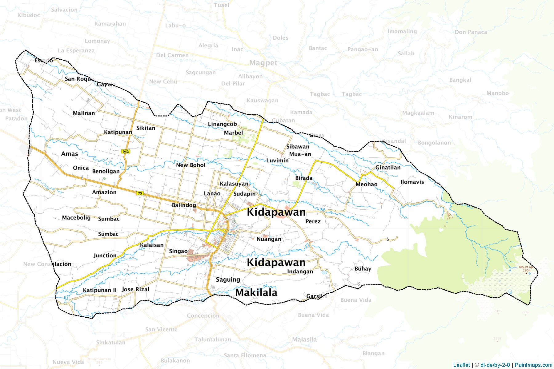 Muestras de recorte de mapas Kidapawan (North Cotabato)-1