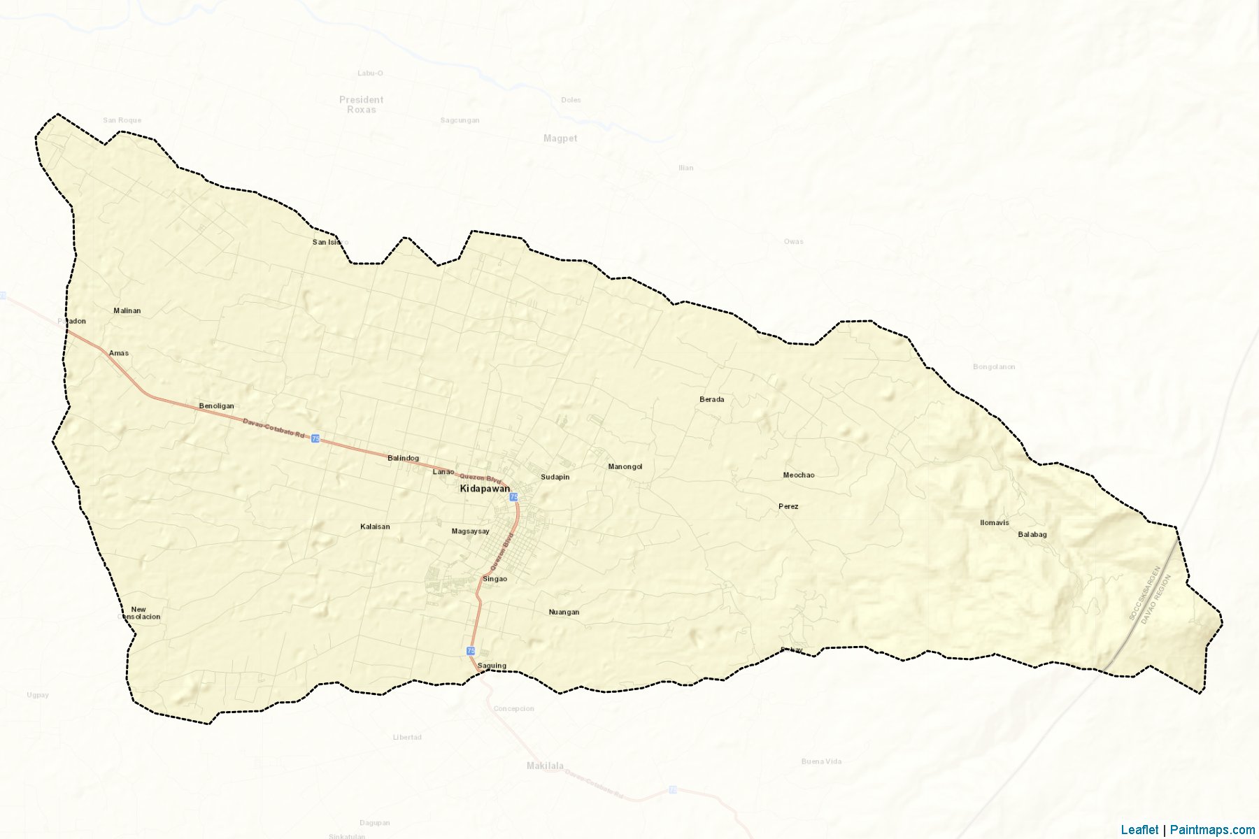 Muestras de recorte de mapas Kidapawan (North Cotabato)-2