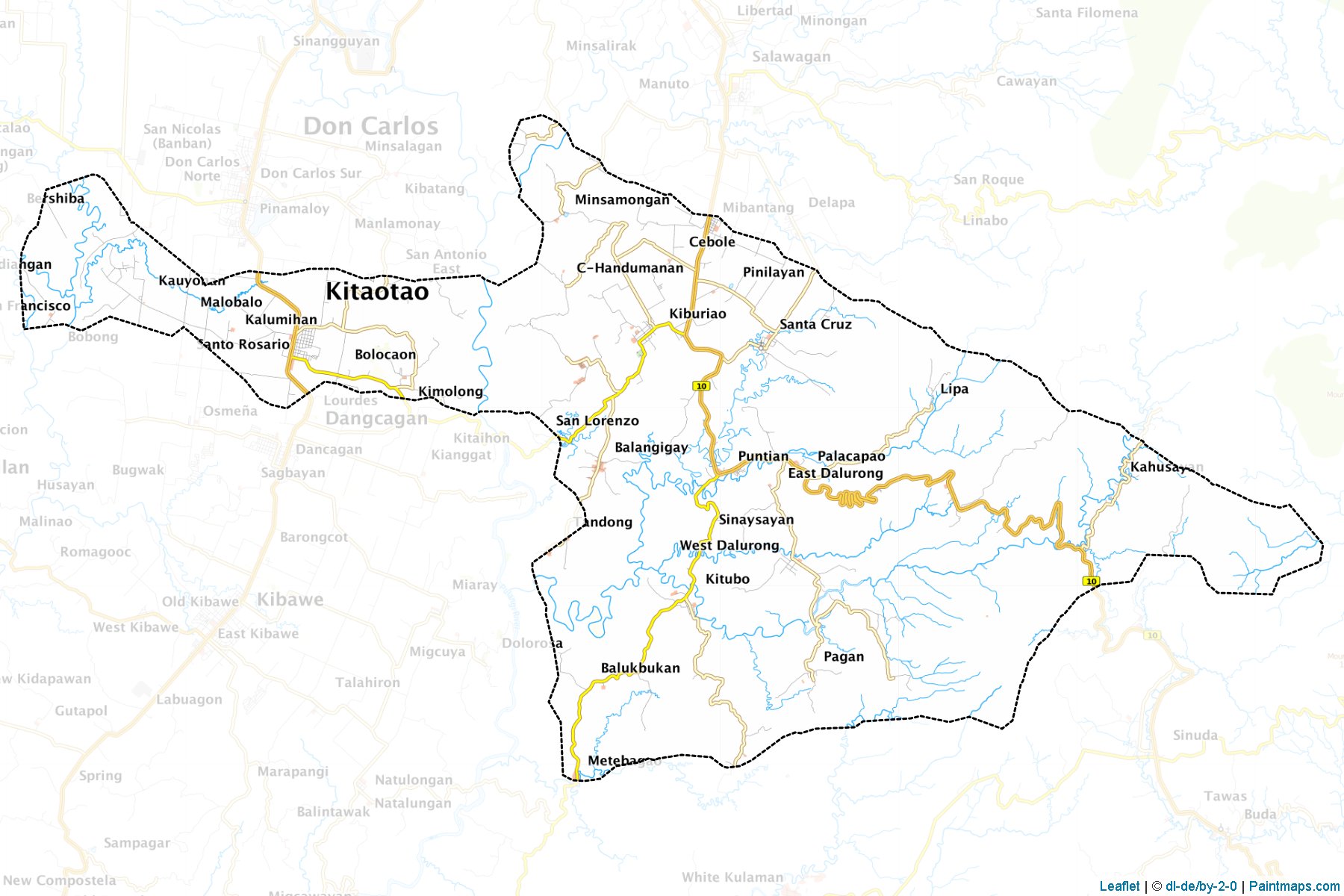 Muestras de recorte de mapas Kitaotao (Bukidnon)-1