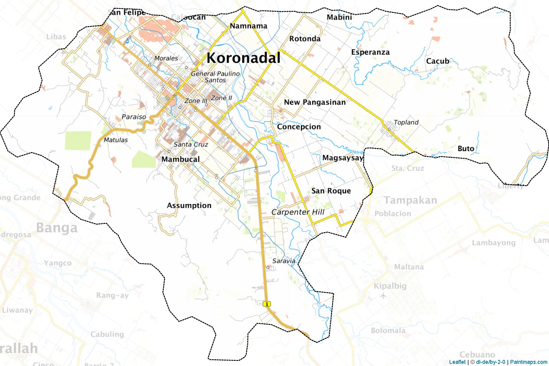 Muestras de recorte de mapas Koronadal (South Cotabato)-1