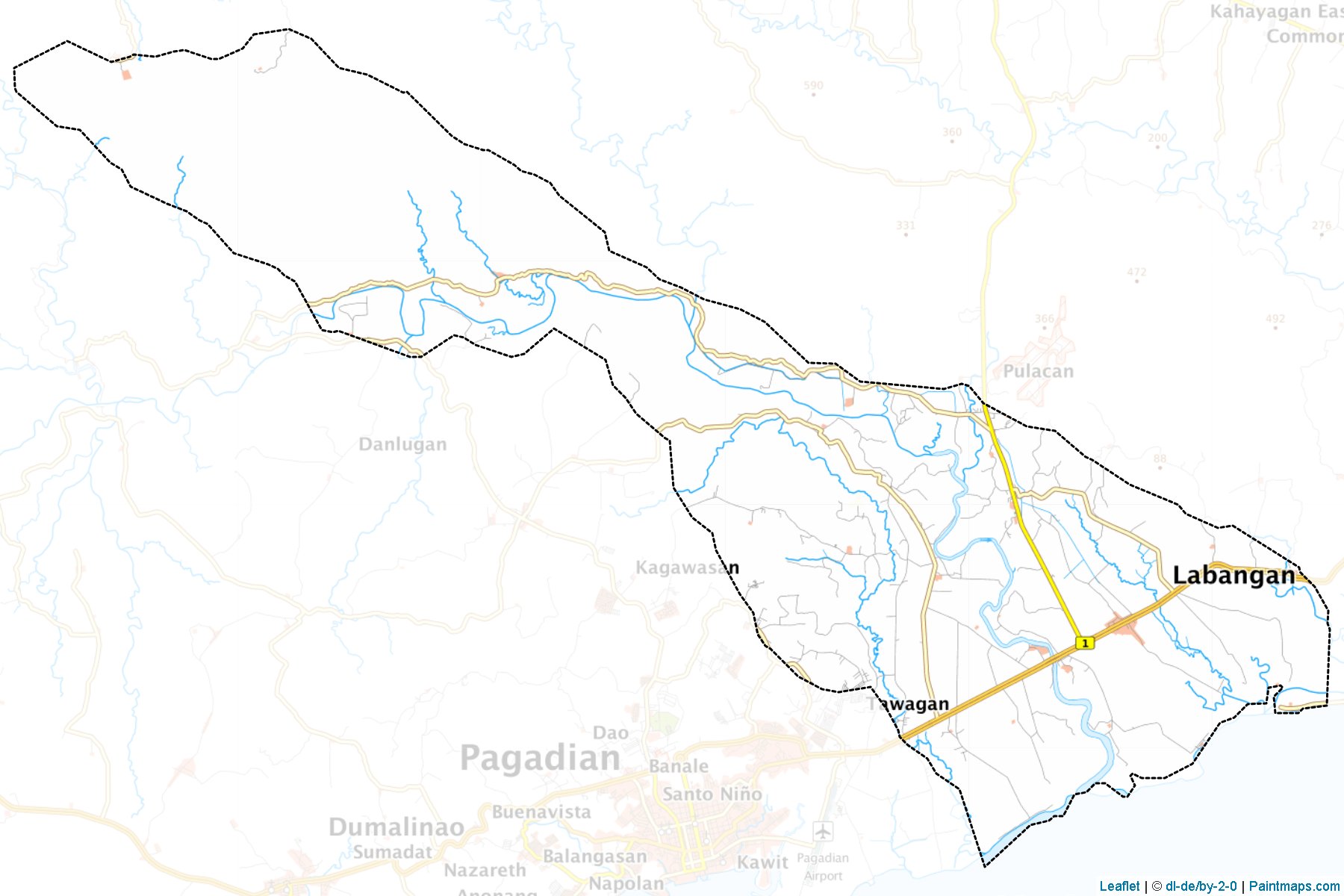 Muestras de recorte de mapas Labangan (Zamboanga del Sur)-1