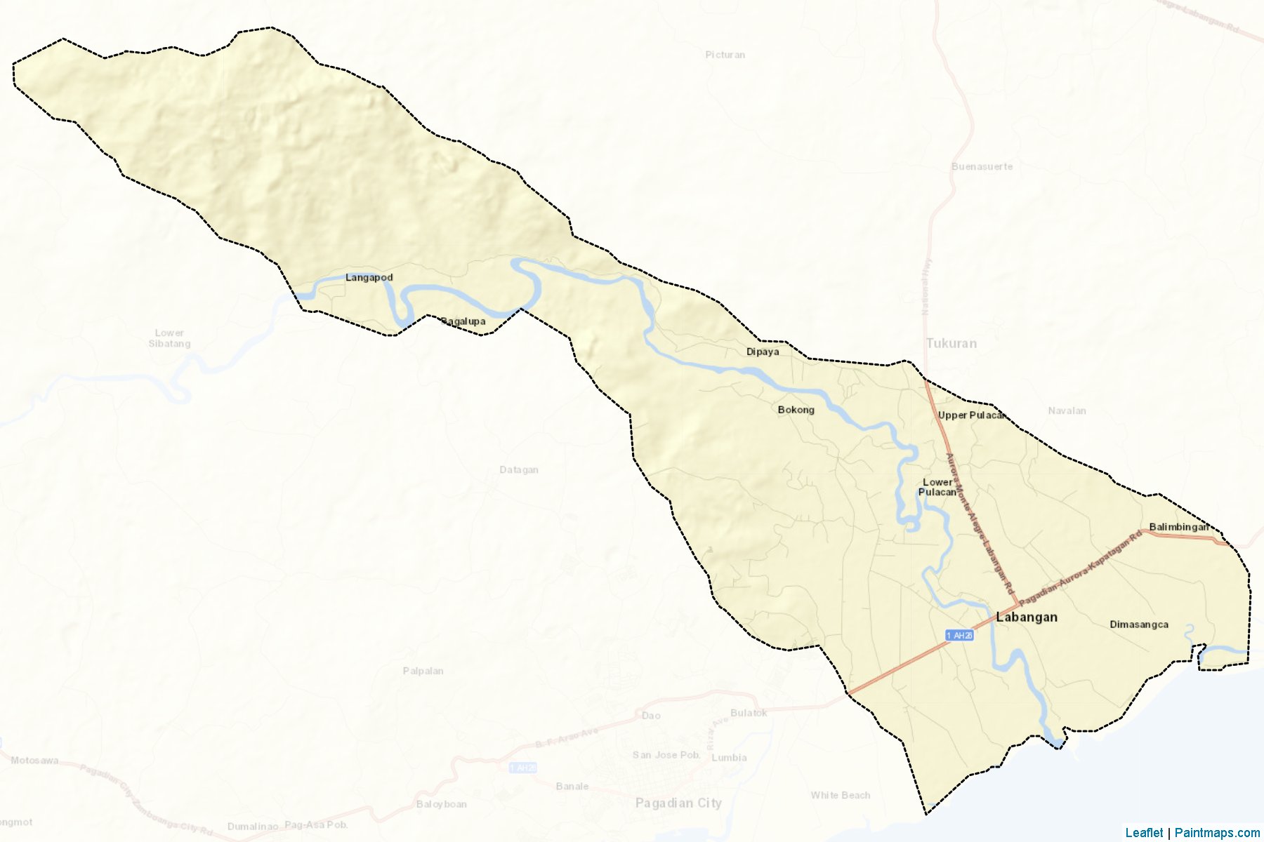 Muestras de recorte de mapas Labangan (Zamboanga del Sur)-2