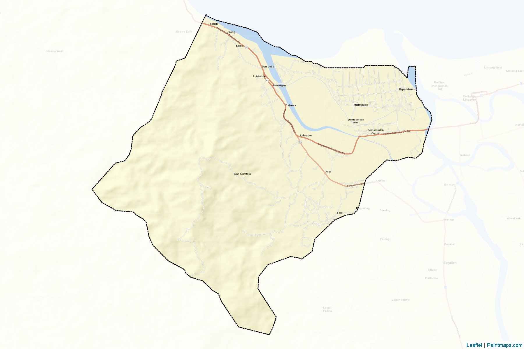 Muestras de recorte de mapas Labrador (Pangasinan)-2